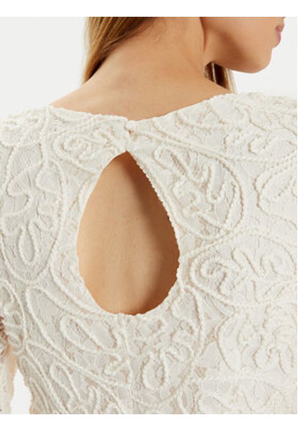 YAS Sukienka koktajlowa Elenor 26032155 Écru Regular Fit. Kolor: kremowy. Materiał: syntetyk, bawełna. Styl: wizytowy