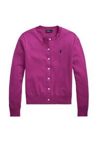 Polo Ralph Lauren Kardigan 211971871010 Fioletowy Slim Fit. Typ kołnierza: polo. Kolor: fioletowy. Materiał: bawełna