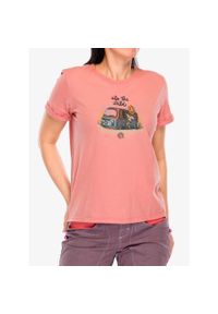 Koszulka bawełniana damska E9 Wild. Kolor: różowy. Materiał: bawełna #1