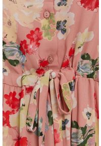 Vila Sukienka kolor różowy mini rozkloszowana. Kolor: różowy. Materiał: tkanina, poliester, materiał. Długość rękawa: długi rękaw. Typ sukienki: rozkloszowane. Długość: mini #4