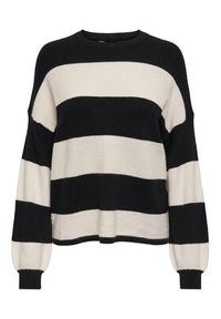 only - ONLY Sweter 15220044 Czarny Regular Fit. Kolor: czarny. Materiał: wiskoza #3