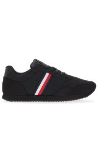 TOMMY HILFIGER - Buty Tommy Hilfiger LO Runner Mix FM0FM04958-BDS - czarne. Okazja: na co dzień. Kolor: czarny. Materiał: nylon, guma, kauczuk, poliester. Szerokość cholewki: normalna