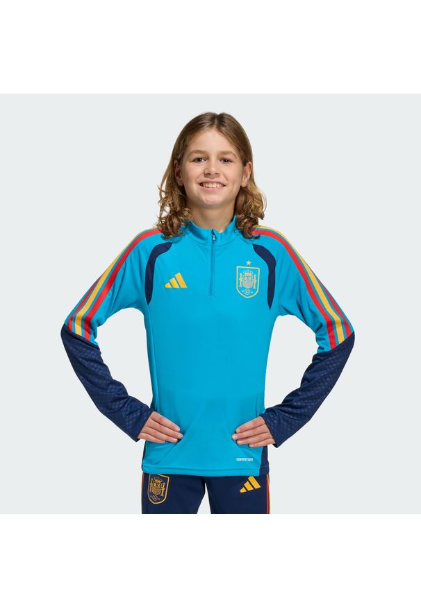 Adidas - Dziecięca koszulka treningowa Hiszpania 26 Tiro. Kolor: niebieski. Materiał: dresówka. Styl: sportowy