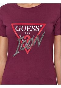 Guess T-Shirt W3BI42 I3Z14 Fioletowy Regular Fit. Kolor: fioletowy. Materiał: bawełna