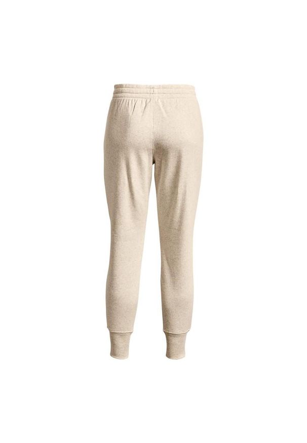 Under Armour - Spodnie Do Biegania Rival Fleece Dla Kobiet. Kolor: beżowy. Sport: turystyka piesza