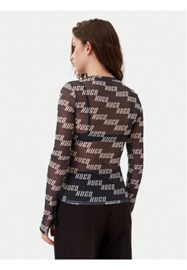 Hugo - HUGO Longsleeve 50534837 Czarny Slim Fit. Kolor: czarny. Materiał: syntetyk. Długość rękawa: długi rękaw