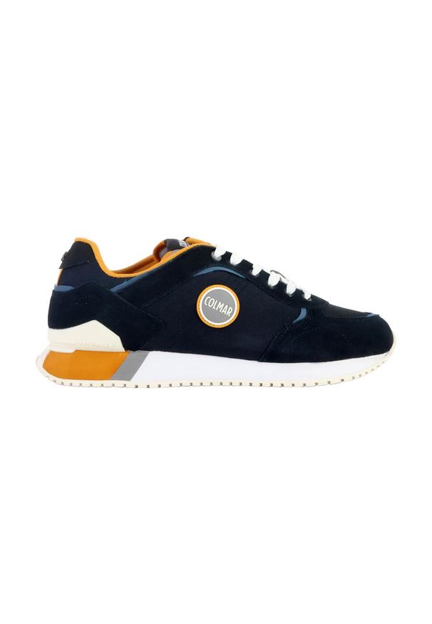 Buty do chodzenia męskie Colmar Travis Plus. Zapięcie: sznurówki. Kolor: żółty, pomarańczowy, wielokolorowy, niebieski. Materiał: guma, tkanina, zamsz, materiał, syntetyk. Szerokość cholewki: normalna. Sport: turystyka piesza