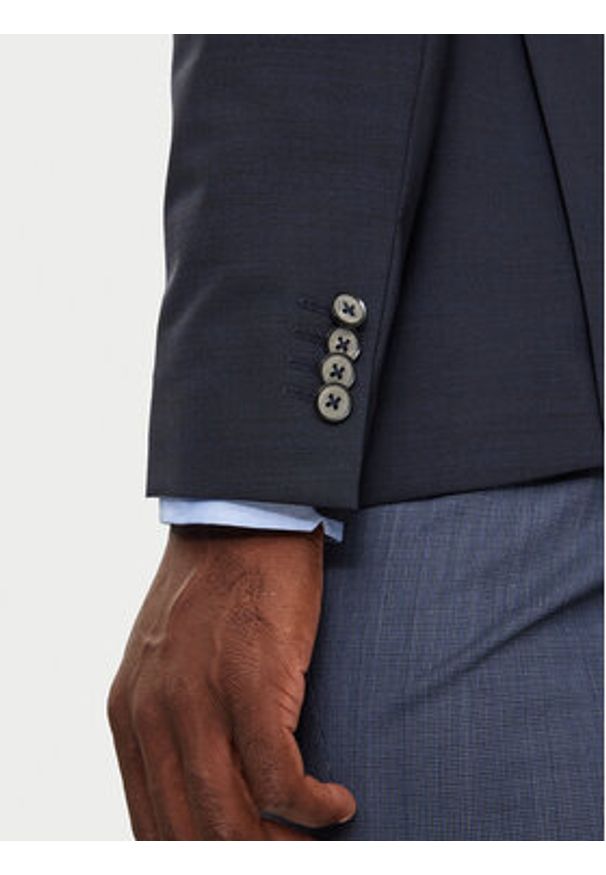 Michael Kors Marynarka MK0SB01003 Granatowy Slim Fit. Kolor: niebieski. Materiał: syntetyk