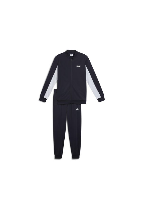 Puma - Męski dres inspirowany koszykówką z poliestru PUMA New Navy Blue. Kolor: niebieski. Materiał: dresówka, poliester. Sport: koszykówka