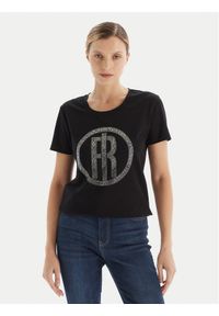 Fracomina T-Shirt FP25WT3004J40108 Czarny Regular Fit. Kolor: czarny. Materiał: bawełna