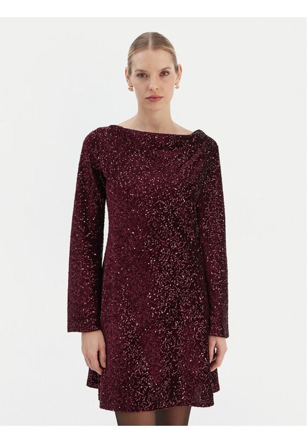 Rinascimento Sukienka koktajlowa CFC0126781003 Bordowy Regular Fit. Kolor: czerwony. Materiał: syntetyk. Styl: wizytowy