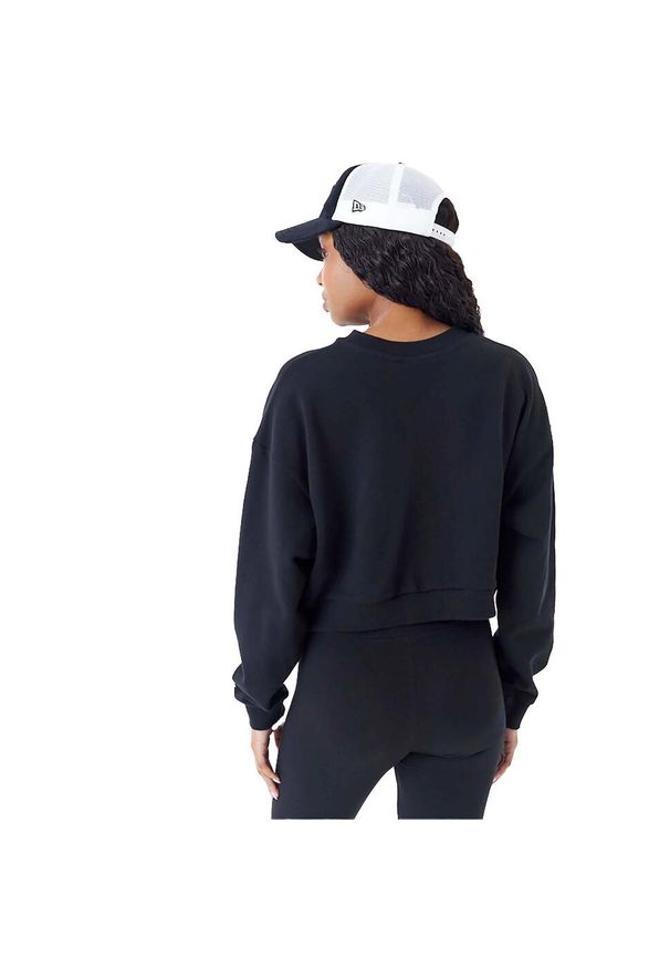 New Era - Nowa Bluza Era Mlb Le Crop Crew Neyyan Blkwhi Damskie. Kolor: czarny. Materiał: poliester, bawełna