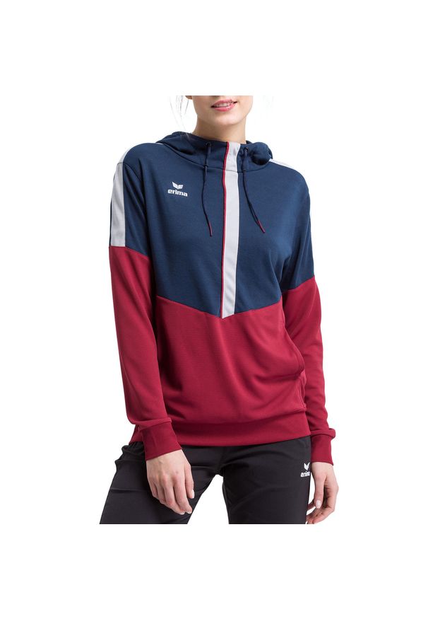 ERIMA - Damska bluza z kapturem Erima Squad. Typ kołnierza: kaptur. Kolor: czerwony, niebieski, wielokolorowy. Sport: piłka ręczna