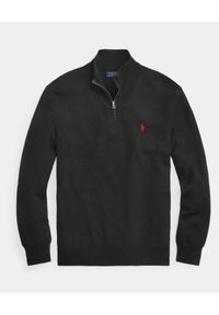 Ralph Lauren - RALPH LAUREN - Czarny sweter pullover Regular Fit. Typ kołnierza: polo, golf. Kolor: czarny. Materiał: bawełna. Wzór: haft #6
