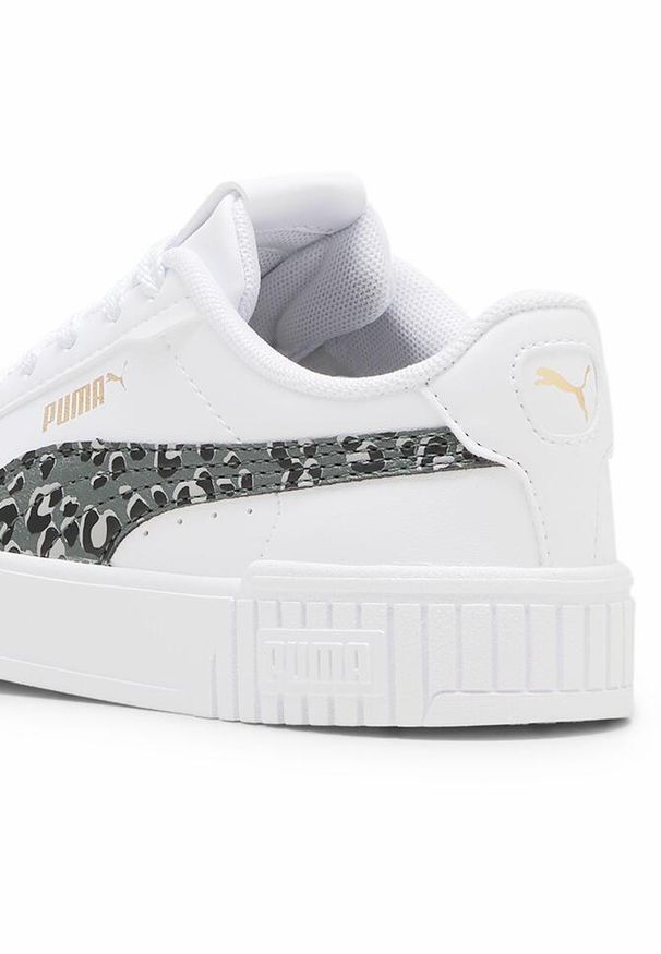 Puma - Dziecięce sneakersy Carina 2.0 Animal Update PUMA White Mineral Gray Gold. Kolor: biały, wielokolorowy, żółty, szary