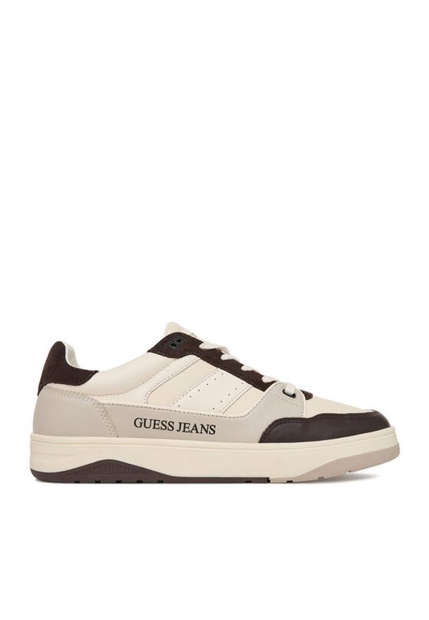 Guess Jeans Sneakersy EO-TEKSAS-01 126AM Écru. Materiał: skóra