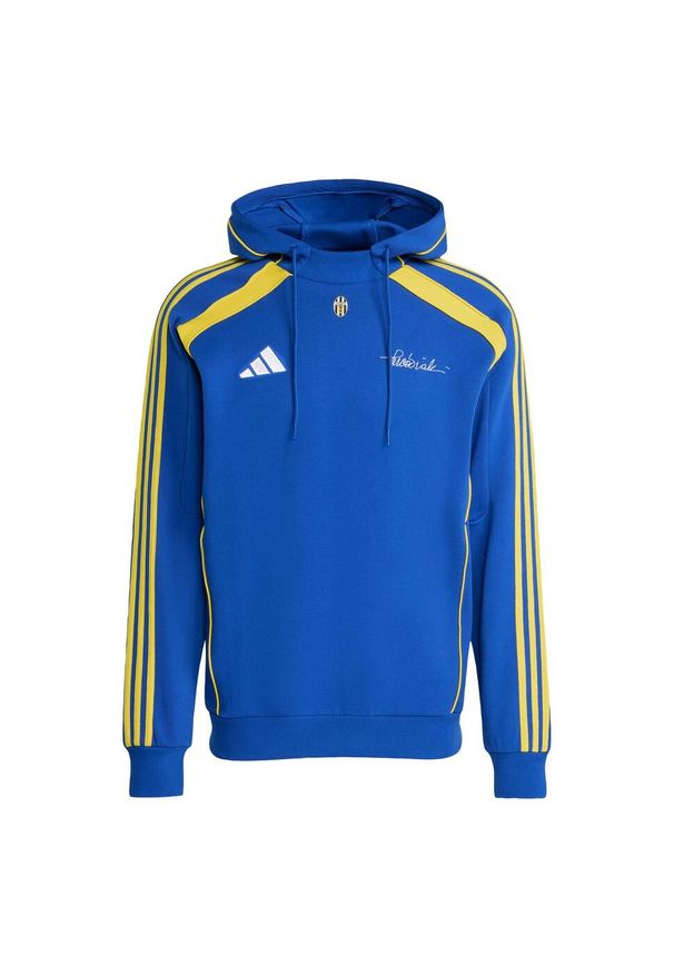 Adidas - Bluza z kapturem Juventus Vialli Pack Doubleknit. Typ kołnierza: kaptur. Kolor: niebieski. Sport: piłka nożna