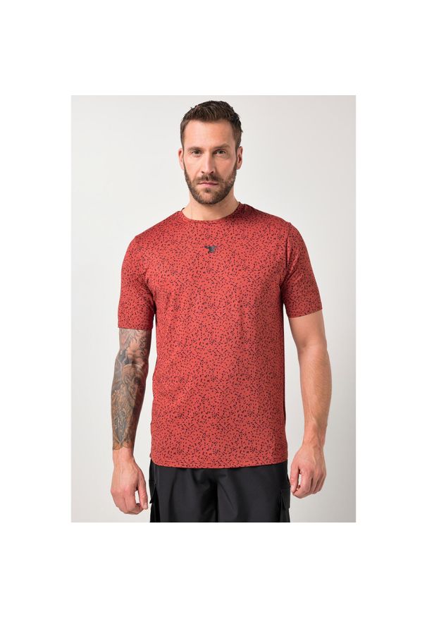 JAY-PI - Męska T-shirt FLEXNAMIC® fitness rękaw 1/2 wzór szybkoschnący. Kolekcja: plus size. Kolor: czerwony. Materiał: poliester, elastan, materiał. Sport: fitness