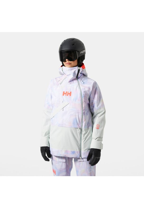 Damska kurtka narciarska Helly Hansen Powchaser Asym. Kolor: fioletowy. Sezon: zima. Sport: narciarstwo
