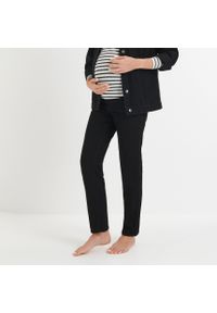 Sinsay - Jeansy straight high waist MAMA - Czarny. Stan: podwyższony. Kolor: czarny #1