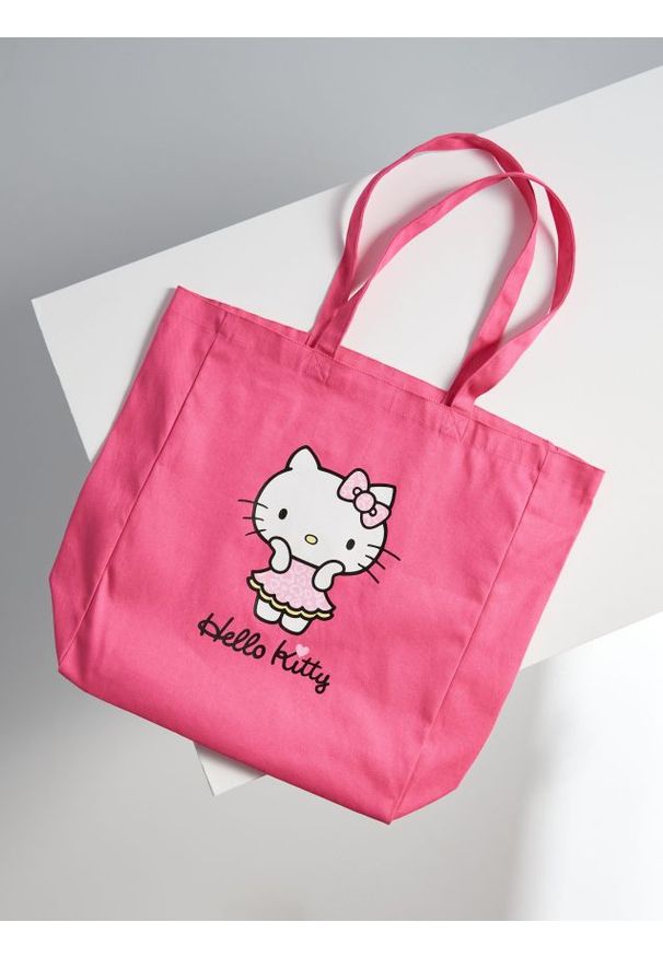 Sinsay - Torebka Hello Kitty - różowy. Kolor: różowy. Wzór: motyw z bajki
