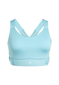 Adidas - Biustonosz FastImpact Luxe Run High-Support. Kolor: zielony. Materiał: materiał. Sport: bieganie