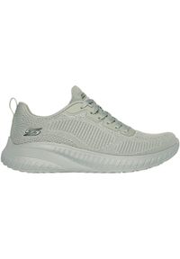 skechers - Adidasy Skechers Bobs Squad Chaos-Face Off, Kobiety. Kolor: zielony. Materiał: materiał, syntetyk