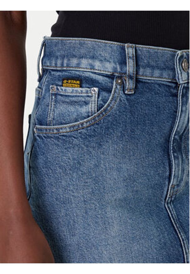 G-Star RAW - G-Star Raw Spódnica jeansowa Viktoria D24385-E106 Niebieski Regular Fit. Kolor: niebieski. Materiał: bawełna