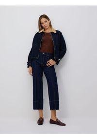 Reserved - Jeansy straight z przeszyciami - granatowy. Kolor: niebieski. Materiał: jeans #1