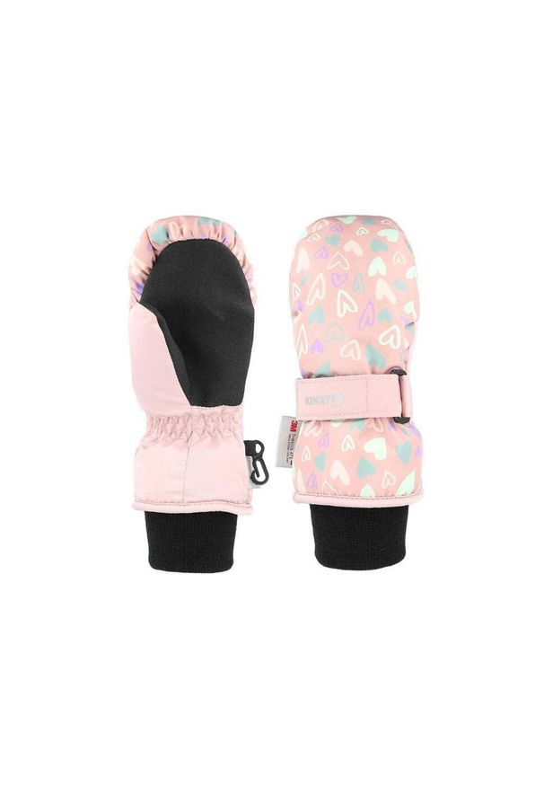 Rękawiczki zimowe dziecięce unisex KINETIXX Candy pink hearts JR. Kolor: różowy. Sezon: zima. Sport: turystyka piesza