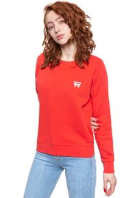 Wrangler - BLUZA WRANGLER CREW SWEAT BITTERSWEET RED W6Z1HAXBO. Styl: klasyczny