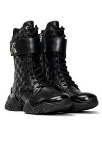 Botki damskie czarne Karl Lagerfeld GEMINI Hi Lace Boot. Kolor: czarny. Styl: rockowy, klasyczny