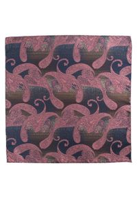 Poszetka Męska, Elegancka - Alties - Duże, Różowe Paisley. Kolor: różowy. Materiał: poliester. Wzór: paisley