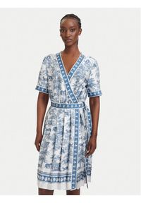 Fracomina Sukienka codzienna FS26SD1010W435K5 Niebieski jasny Regular Fit. Okazja: na co dzień. Kolor: niebieski. Materiał: wiskoza. Typ sukienki: proste. Styl: casual #1