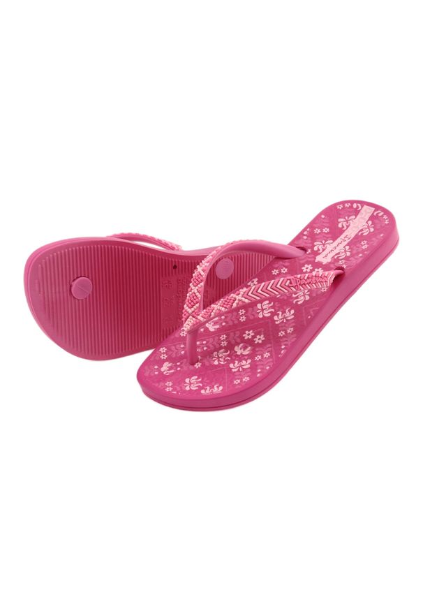 Klapki japonki Ipanema 82519 pink różowe. Okazja: na plażę. Kolor: różowy. Materiał: syntetyk, materiał, guma