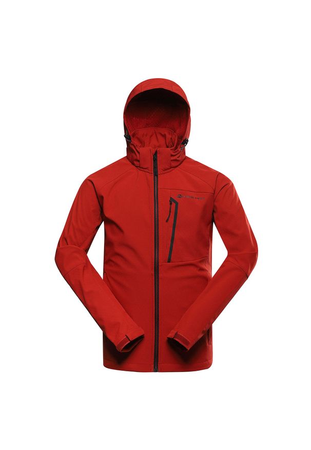 ALPINE PRO - Kurtka softshell męska Alpine Pro Hoor. Kolor: czerwony. Materiał: softshell. Sport: turystyka piesza, wspinaczka