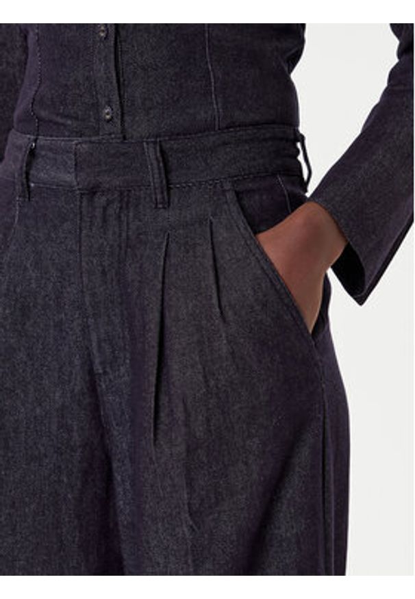 French Connection Jeansy 74ZAU Granatowy Wide Leg. Kolor: niebieski