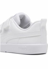 Puma - Dziecięce sneakersy Courtflex V3 PUMA White Silver Mist Gray. Kolor: szary, biały, wielokolorowy. Materiał: materiał, syntetyk