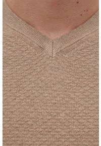 Premium by Jack&Jones Sweter męski kolor brązowy. Okazja: na co dzień. Kolor: brązowy. Materiał: bawełna, poliester, dzianina. Długość rękawa: długi rękaw. Długość: długie. Styl: casual #2