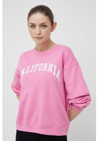 GAP bluza damska kolor różowy z nadrukiem. Kolor: różowy. Materiał: dzianina. Wzór: nadruk #1