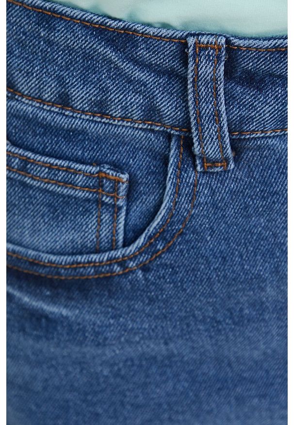 Answear Lab szorty jeansowe damskie kolor granatowy high waist. Okazja: na co dzień. Stan: podwyższony. Kolor: niebieski. Materiał: jeans. Styl: wakacyjny