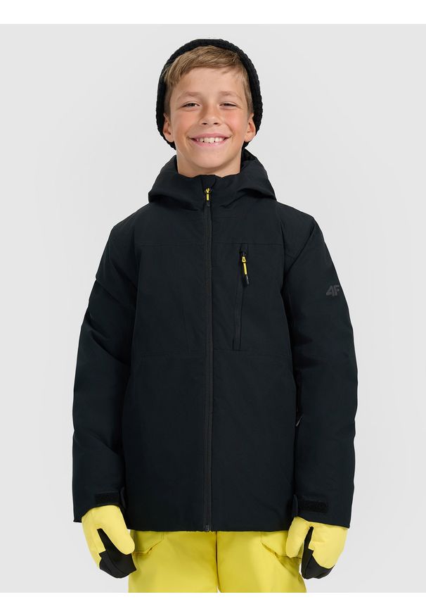 4f - 4F Kurtka narciarska membrana 8000 chłopięca - czarna 122 (6-7 lat). Kolor: czarny. Materiał: poliester, materiał. Sezon: lato. Styl: klasyczny