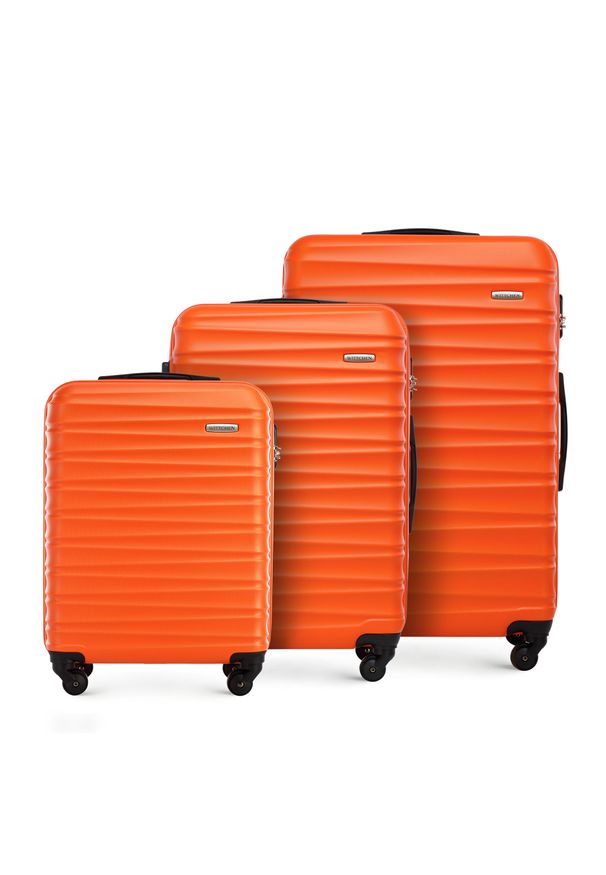 Wittchen - Zestaw walizek z ABS-u z żebrowaniem pomarańczowy. Kolor: pomarańczowy. Materiał: guma