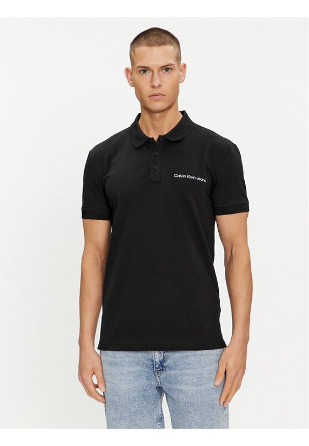 Calvin Klein Jeans Polo Institutional J30J325495 Czarny Regular Fit. Typ kołnierza: polo. Kolor: czarny. Materiał: bawełna