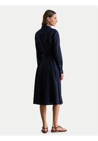Lauren Ralph Lauren - LAUREN RALPH LAUREN Sukienka koszulowa 200P13686002 Granatowy Regular Fit. Kolor: niebieski. Materiał: len. Typ sukienki: koszulowe #5