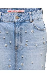 only - ONLY Spódnica jeansowa Onur 15367472 Niebieski Regular Fit. Kolor: niebieski. Materiał: bawełna #3