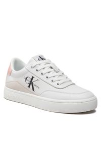 Sneakersy Calvin Klein Jeans Classic Cupsole Lth-Su Mono W YW0YW00699 White/Peach 02T. Kolor: biały. Materiał: skóra