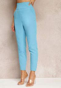 Renee - Niebieskie Materiałowe Spodnie Regular Pivolia. Kolor: niebieski. Materiał: materiał #5