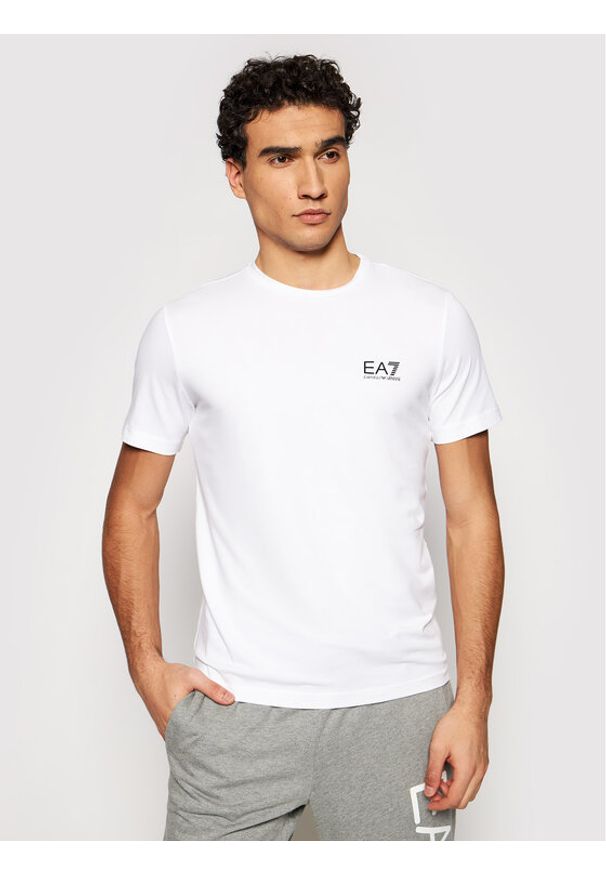 EA7 Emporio Armani T-Shirt 8NPT52 PJM5Z 1100 Biały Regular Fit. Kolor: biały. Materiał: bawełna