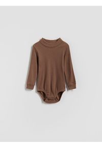 Reserved - Bawełniane body - brązowy. Kolor: brązowy. Materiał: bawełna #1